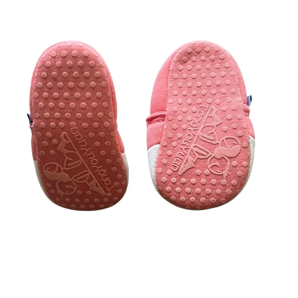 Baby Girl Pink and White 3D Puppy Slippers | Size 2